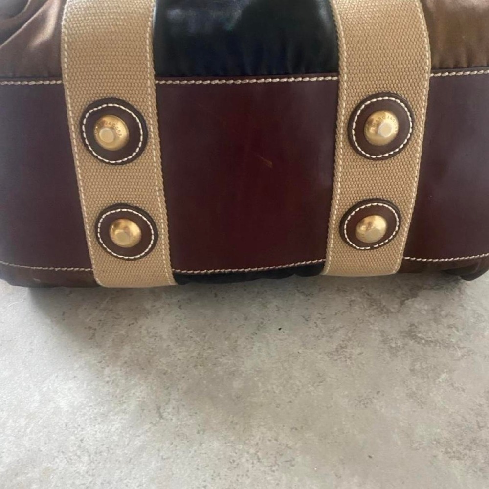 Marc Jacobs Satchel Bag Women Medium Brown Nylon Leather Mixed Media Italy - Picture 3 of 8